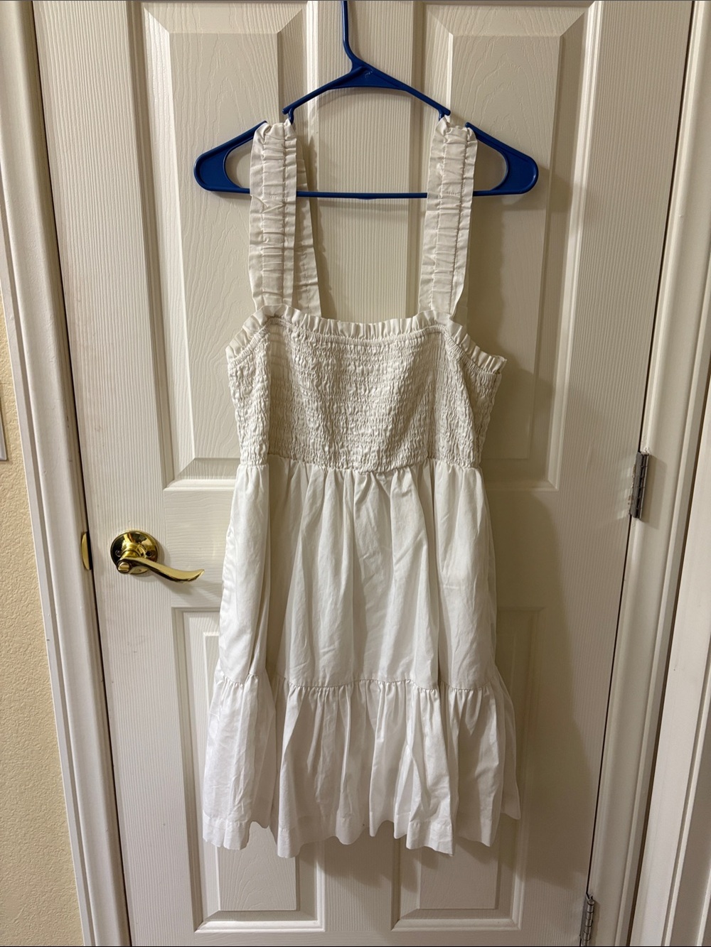 Abercrombie & Fitch White Ruffle Strap Sundress with Pockets